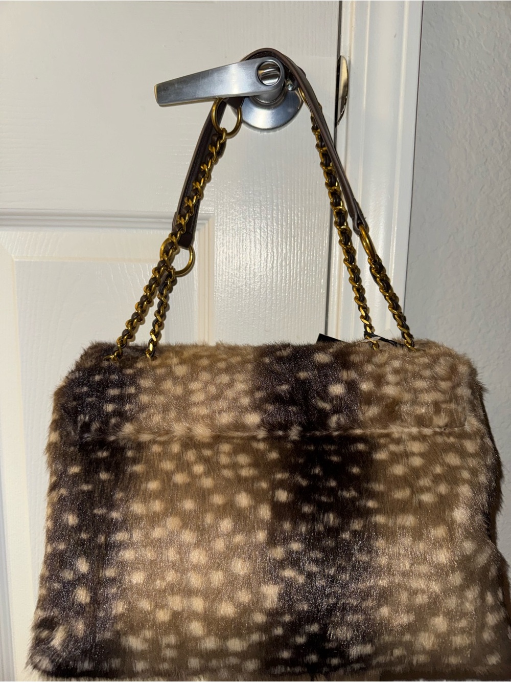 Steve Madden Deer Print Faux Fur Shoulder Bag New with Tags - Picture 6 of 15